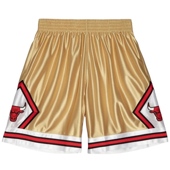 Mitchell & Ness Chicago Bulls 75th Anniversary Gold Swingman Shorts Men's Large
